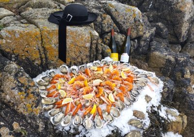 Plateau fruits de mer sur rocher